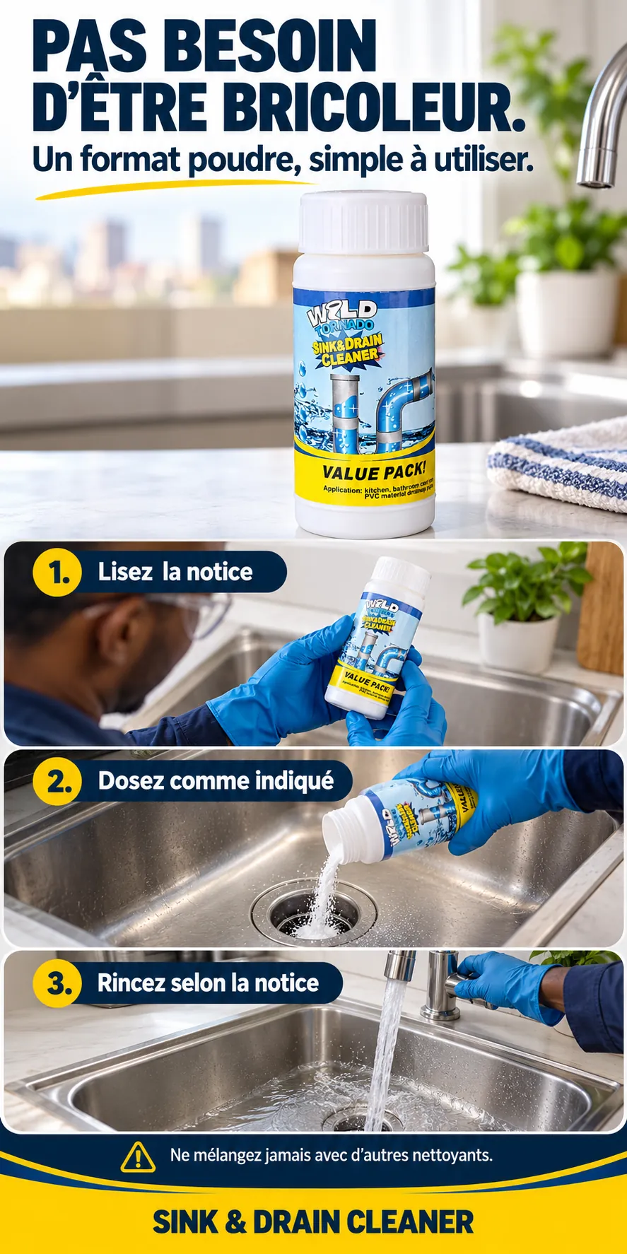 مسحوق تسليك المجاري – Sink & Drain Cleaner
